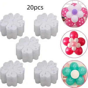 20 Piece Flower-Shaped Balloon Clips, Plastic Balloon Accessories for Birthday Wedding Party Decorations, Reusable Ideal for Balloon Garlands