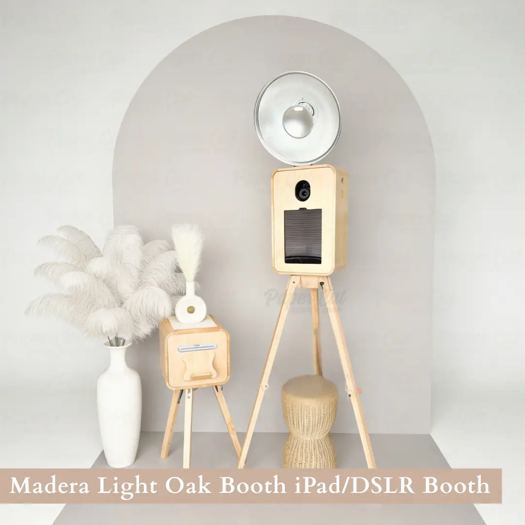 Madera LIGHT OAK iPad Booth with Printer Station - Do It Yourself (DIY) Package