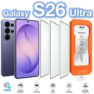 3Pcs Samsung Galaxy S26 Ultra/S25 Ultra/S24Ultra Plus Screen Protector Film Set, Ultrasonic Fingerprint Unlock Support, Auto Alignment Design, Dust-Free Application