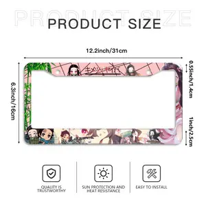 Demon Slayer Car License Plate Frame Holder - Universal Aluminum License Plate Frame Car License Plate Frame Accessories.1