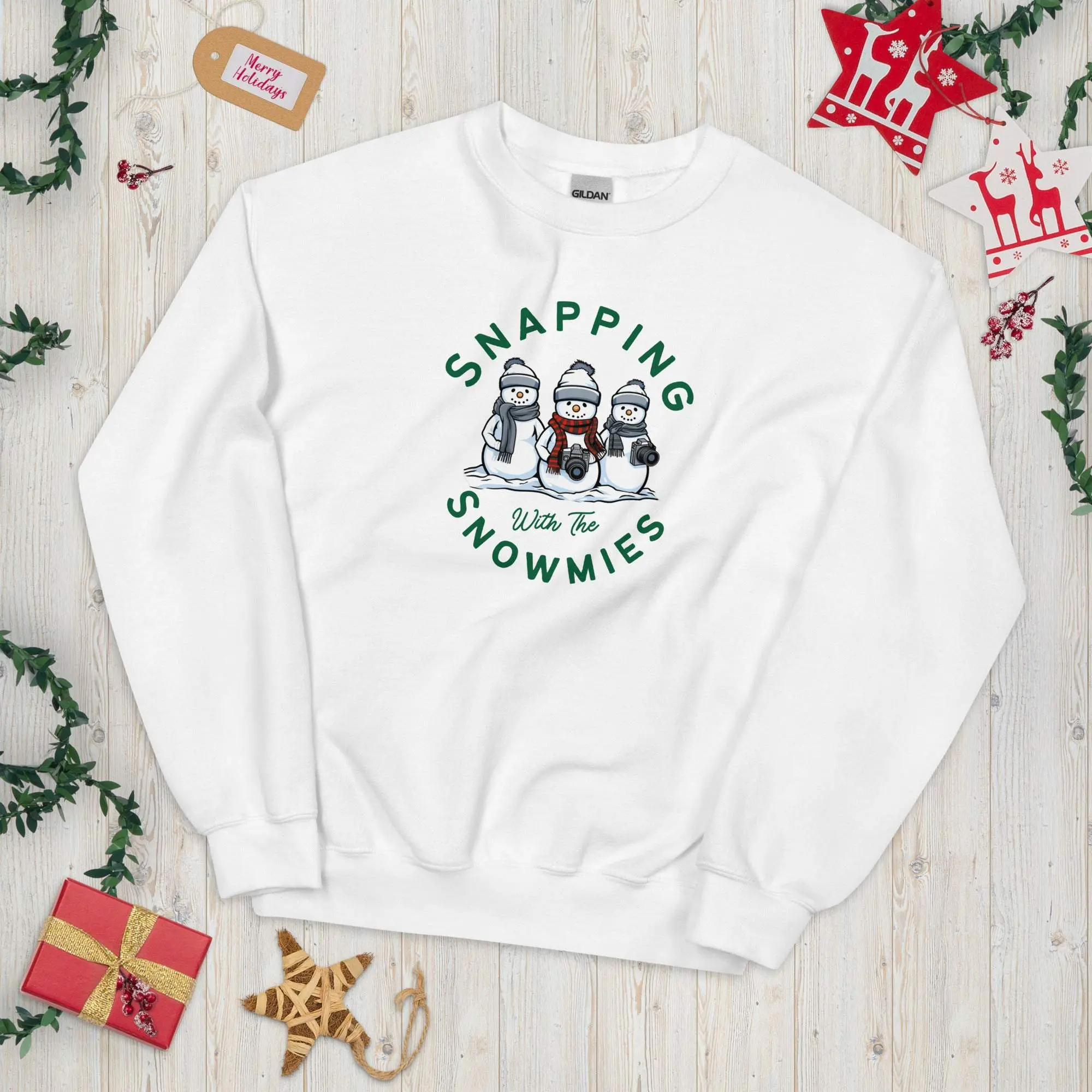 Snapping with my Snowmies Holiday Photography Sweatshirt