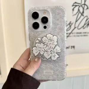 Cute Cartoon Flower for Griptok Magsafe Phone Holder, Flower Kindle Grip, Gift For Her sticky magnetic mount PopGrip with Kickstand love handle pop socket
