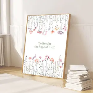 (No Frame) To Live For The Hope Of It All Taylor Poster Quote Lyric Print Inspired Subtle Office Decor Flower August Aesthetic Home Room Pink Wall Art