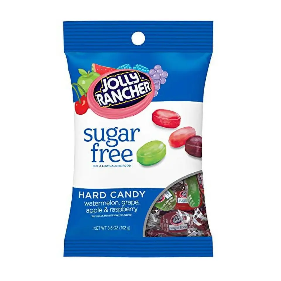 Jolly Ranchers Sugar-Free Assorted Hard Candies 3.6 Oz Pouches 12 ct Classic Bonbon Snack with Watermelon & Fruity Flavors Natural Sweet Treat