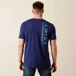 Ariat Mens Ariat New Vertical Logo T-Shirt - Medieval Blue