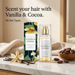 Vanilla Cocoa Hair Perfume Spray & Body Mist, Fresh Scent Refreshing Fragrance for Hair and Skin floral elegant scentual fruit long lasting