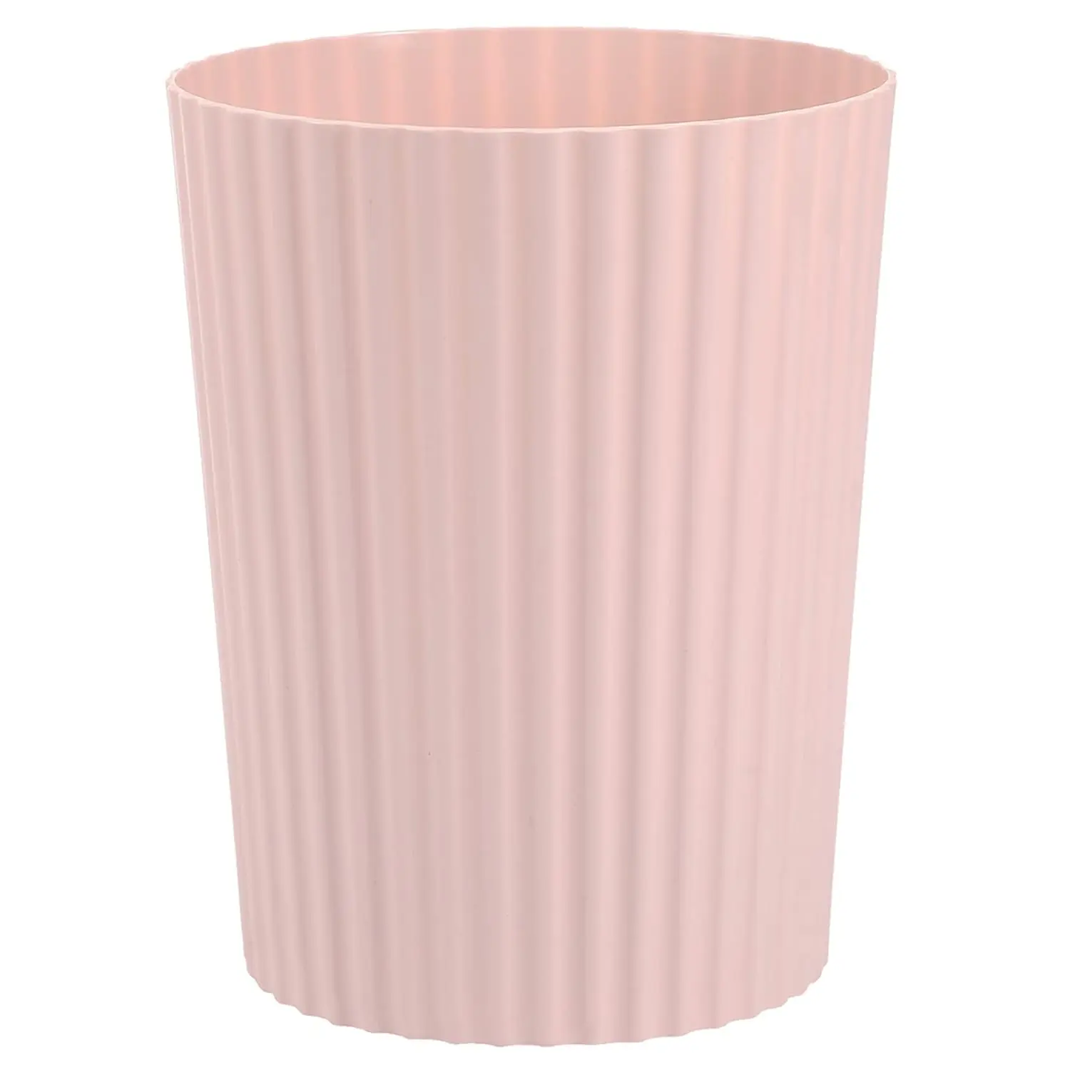 Pink Soft Plastic Small Garbage Bin - Mini Round Shape Plastic Bucket Paper Bin for Bathroom, Bedroom Home Supplies