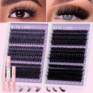 Individual False Eyelashes, 1 Box Natural Look Eyelash Extensions, Self Grafting Curl Eyelashes, DIY Eyelash Clusters, Eye Makeup Enhancement False Eyelashes for Women & Girls, High Quality Eyelashes, Cosmetic