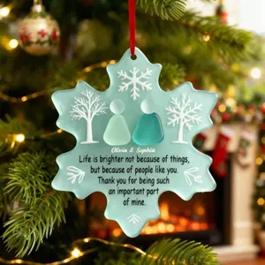 Personalized Big Family Name Acrylic Ornament, Christmas Tree Decoration, Decor Home, 2D Flat