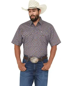 Ely Walker Men's Men'S Boot Barn Cowboy Print Short Sleeve Snap Western - 2023122-Db
