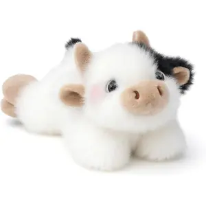 Cute Kawaii Cow Plush, Soft Stuffed Animal Doll, Huggable Sleep Companion, Ideal Home Decoration & Birthday Gift for Kids, Girls & Animal Lovers