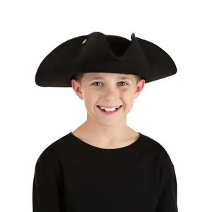 Kid's Deluxe Black Tricorn Costume Hat