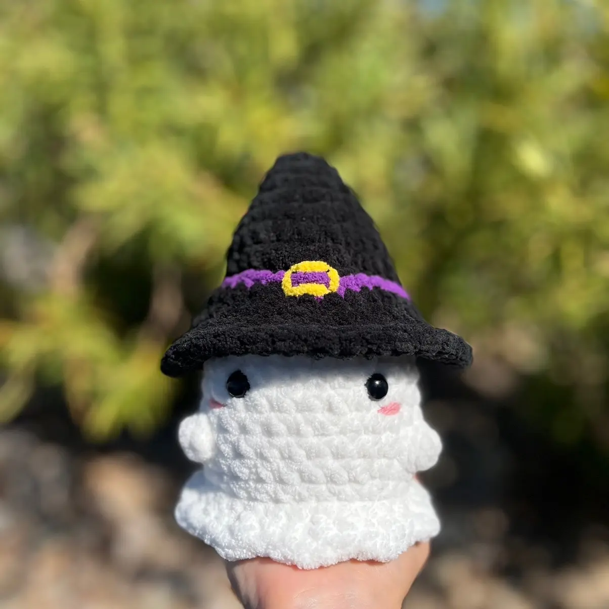 Chunky Ghost Plushie with Hat - Halloween Toy