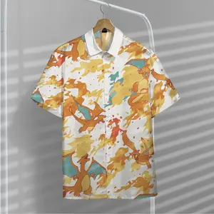 Pokemon Charizard Fire Pokemon Aloha Hawaiian Shirt, 3D Hawaiian Shirt Short Sleeve HAWAIIAN Shirt Print Summer Vacation Cool Short Sleeve Aloha, Hawaiian Shirt for men, anime shirt