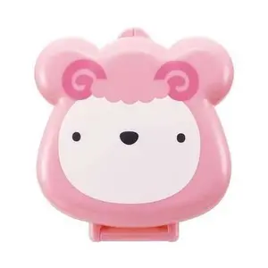 Japanese Triangle Rice Ball Bento Box Onigiri Case - Cute Sheep Design, 4.2 x 4.2 x 1.65 Inches, PP Food Safe Plastic, Made in Japan