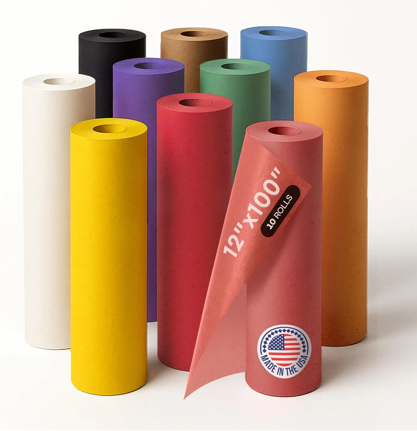 Kraft Paper Rolls 12" x 1200" (100 ft) – USA-Made Quality Craft Paper for Gift Wrapping, Kids' Arts & Crafts, School Projects, DIY – Natural Material, 50lb Thickness by IDL Packaging