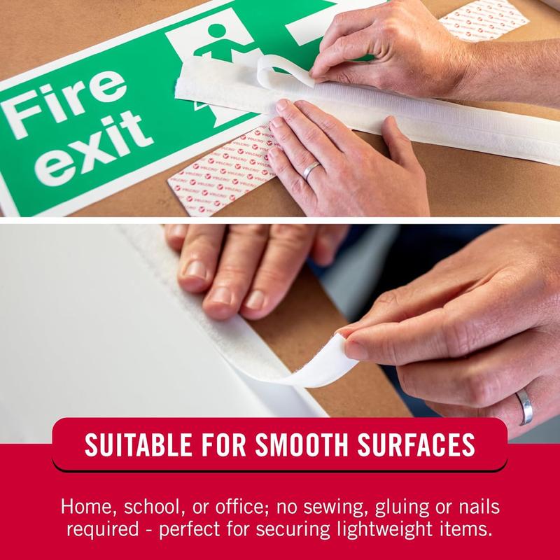 – 30 ft Sticky Back Hook and Loop Fasteners – Peel and Stick Permanent Adhesive Tape Keeps Classrooms, Home, and Offices Organized – Cut-to-Length Roll | 3/4 in Wide | Black, (91137)