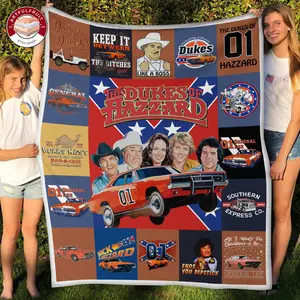The Dukes Of Hazzard Fleece Blanket, Premium Sherpa Blanket, comedy TV series Blanket, The Dukes Of Hazzard Movie Quilt