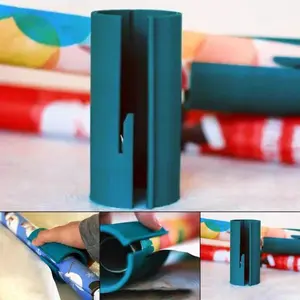 Wrapping Paper Cutter for Christmas & Birthday Gift Wrap Tool Tube Easy Sliding Crafting Trimmer Slicer for Paper Rolls up to 2.3 inches Diameter