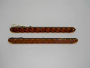 (2) Tecniq 15" Amber/Amber Lens LED Turn Brake Marker Light Bar Truck Trailer RV