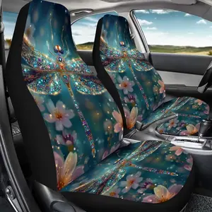 2-Piece Magic Dragonfly Glow-In-The-Dark Car Seat Covers, Universal Fit Front Seats Protection, Suitable for Sedans & Suvs, Perfect Gift