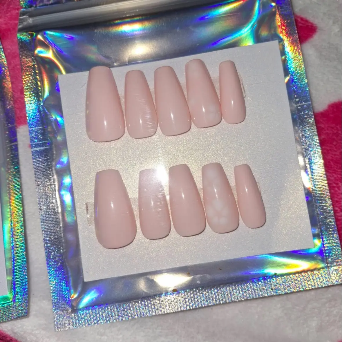 Medium Coffin Pastel Pink with flowers