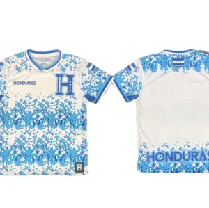 Honduras Soccer Jersey 2023-2024 Adult Size White & Blue Camo Design Official Teamwear