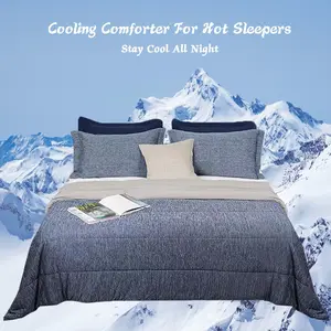1PCS Cooling Comforter,Cooling Duvet with Q-Max 0.4 Arc-Chill Cooling Fiber,for Hot Sleeper and Night Sweats Relief,Cool Thin Soft Summer Comforter for Bed,Cool Soft Thin Breathable Summer Comforter for Bed and Couch, Versatile Use