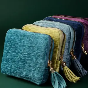 Portable Organizer for Rings, Bracelets, & Bangles with Tassel Zippe Jewelry Storage Pouch Jewelry Bag Travel Pouch | 6-Layer, Exquisite Pendant Storage Bag, Holds Necklaces & Bracelets, Includes Gift Box, Multiple Colors for Women