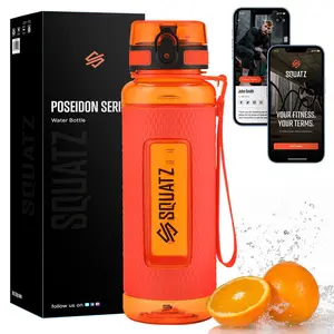 40 Oz  Water Bottle - Orange | Leakproof Tritan Sport Bottle with Infuser Strainer, Flip Top Lid, Wide Mouth, Hygienic Nozzle & Carry Strap – BPA Free Portable Plastic Bottle for Gym & Outdoor Use