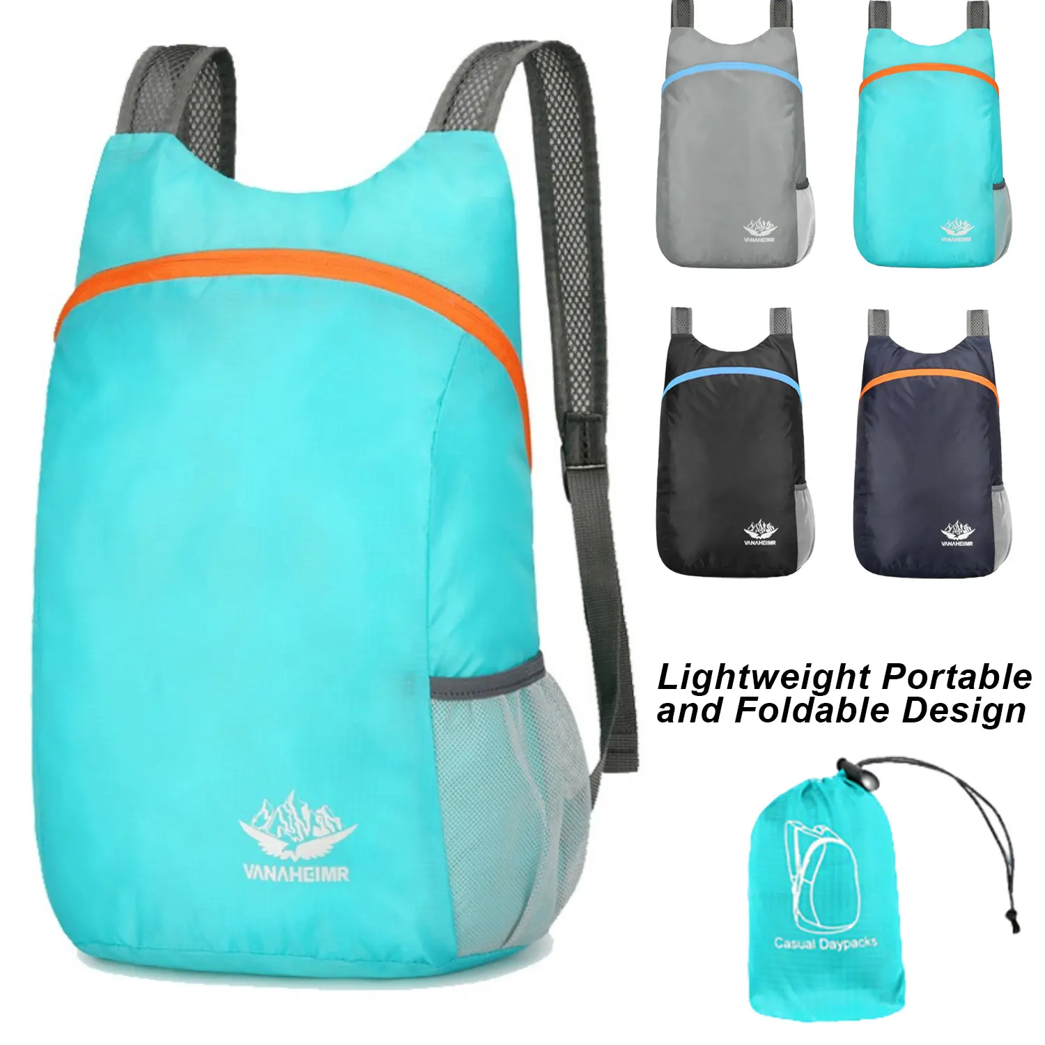 Lightweight Foldable Waterproof Hiking Backpack - Packable Travel Daypack for Camping, Climbing, Unisex Essential Outdoor Gear, Portable Design