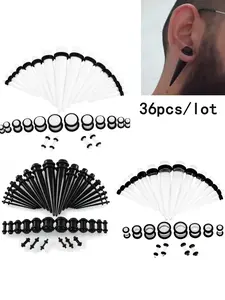 Acrylic Ear Expansion Set, 36pcs Multi-Purpose Kit for Ear Piercing, Compact Design for Easy Storage & Use
