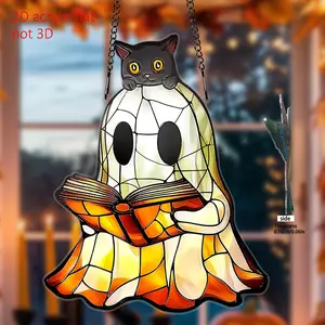 2D flat light catcher - 1 piece acrylic window decoration, Gothic style Halloween haunted house decoration, suitable for home bedroom, living room wall decoration