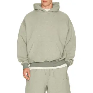 Fear of God ESSENTIALS Signature Classic Hoodie in Concrete Heather & Dark Concrete Heather