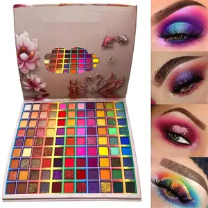 99 Colors Eyeshadow Palette, Colorful Eyeshadow Palette, Professional Matte Shimmer Glitter Rainbow Makeup Pallet, Colorful Long Lasting Highly Pigmented Eye Shadow Mother's Day Gifts for Women Rose Gold Lash Curler with Comb Smooth Daily
