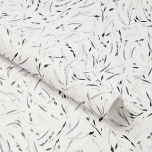 Threshold Wild Berries 198"x20" Peel and Stick Wallpaper Nature, Black