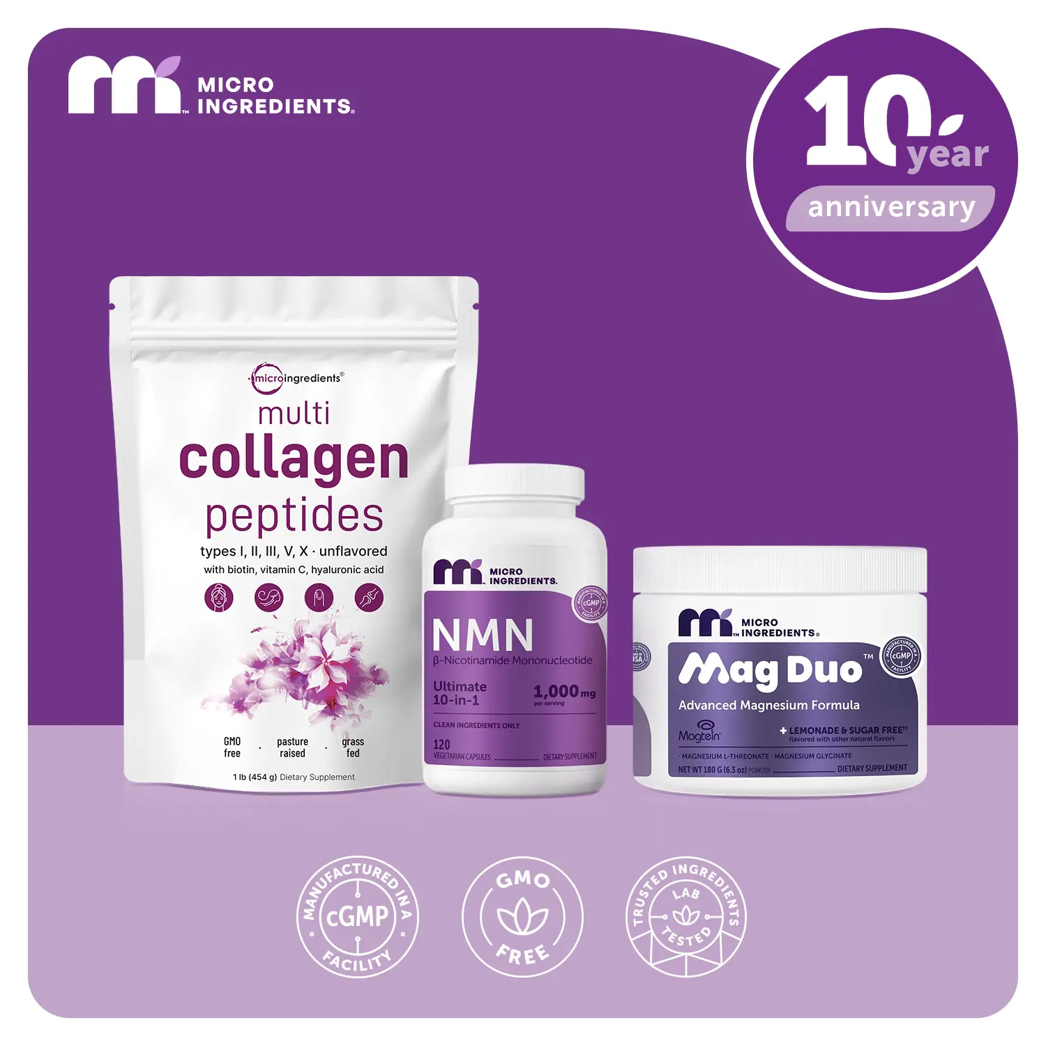 Sleep & Beauty Renewal Trio: NMN Complex, Mag Duo & Collagen Powder Sleep & Beauty Renewal Trio: NMN Complex, Mag Duo & Collagen Powder