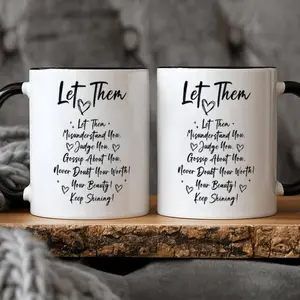 1pc, 11oz, Let Them Birthday Gift, Christmas Gift, Self Love Keep Shining Motivational Coffee Mug,, Best for Christmas