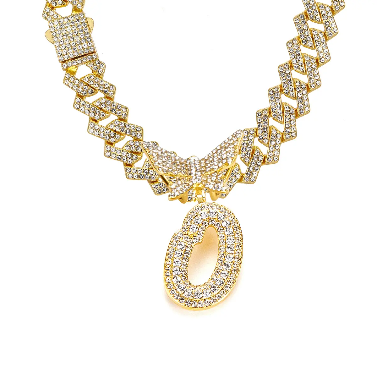 Gold letter necklace O