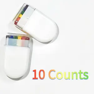 10 Counts Rainbow Pride Marker & Oil Pastel - Festival Party Event LGBTQ+ Lesbian - Six Colors - Lightweight 10g with Secure Lid - Perfect for Parties