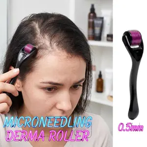 0.5mm Titanium Microneedling Derma Roller | 540 Needles for Face Care, Beard Maintenance, Scalp Massage & Anti-Aging Routine