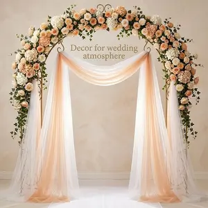 1pc Wedding Arch Drapery, Lightweight Chiffon Arch Canopy Fabric, Reusable, Dual Hole Design, Ideal for Weddings, Parties, Events