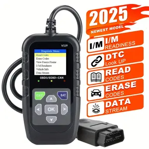 New Obd2 Car Diagnostic Tool, Supports 8 Languages, Professional Code Reader and Scanner, Real-Time Data Flow, Durable Structure, No Battery Needed