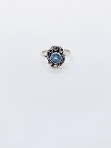 BLUE TOPAZ SWIRL SHIELD RING