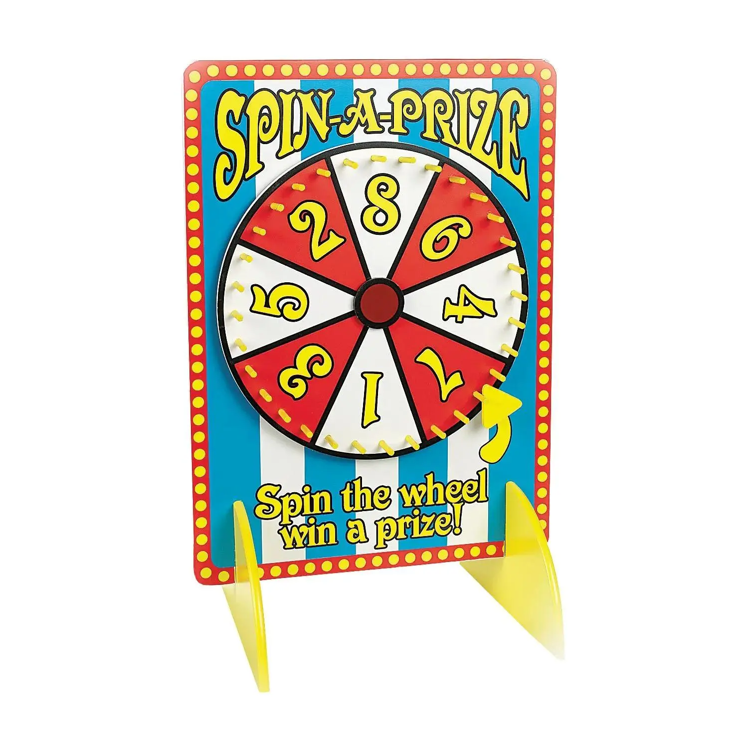 22 1/4" x 14 3/4" Red and White Carnival Spinning Prize Wheel
