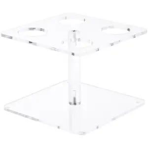 Plymor Clear Acrylic Ice Cream Cone Display Holder, 4.5" H x 6.5" W x 6.5" D (Fits 4 Waffle Cones)