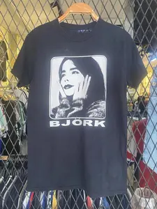 Rare Bjork Graphic Face T shirt Black Color Reprint Unisex Men Women S-5XL