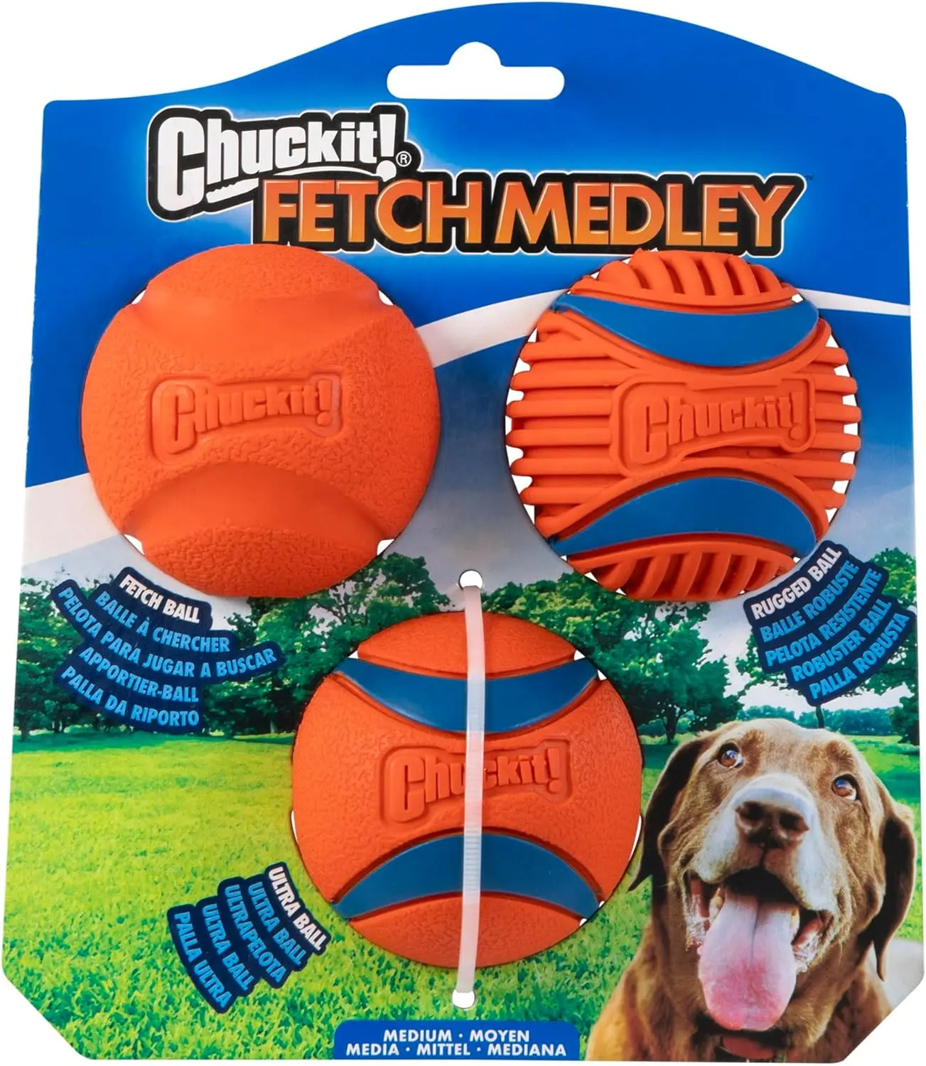 3-Pack Medium High-Bounce Dog Fetch Balls | Durable Interactive Rubber Balls, Floating Outdoor Fetch Toys, 2.5-Inch