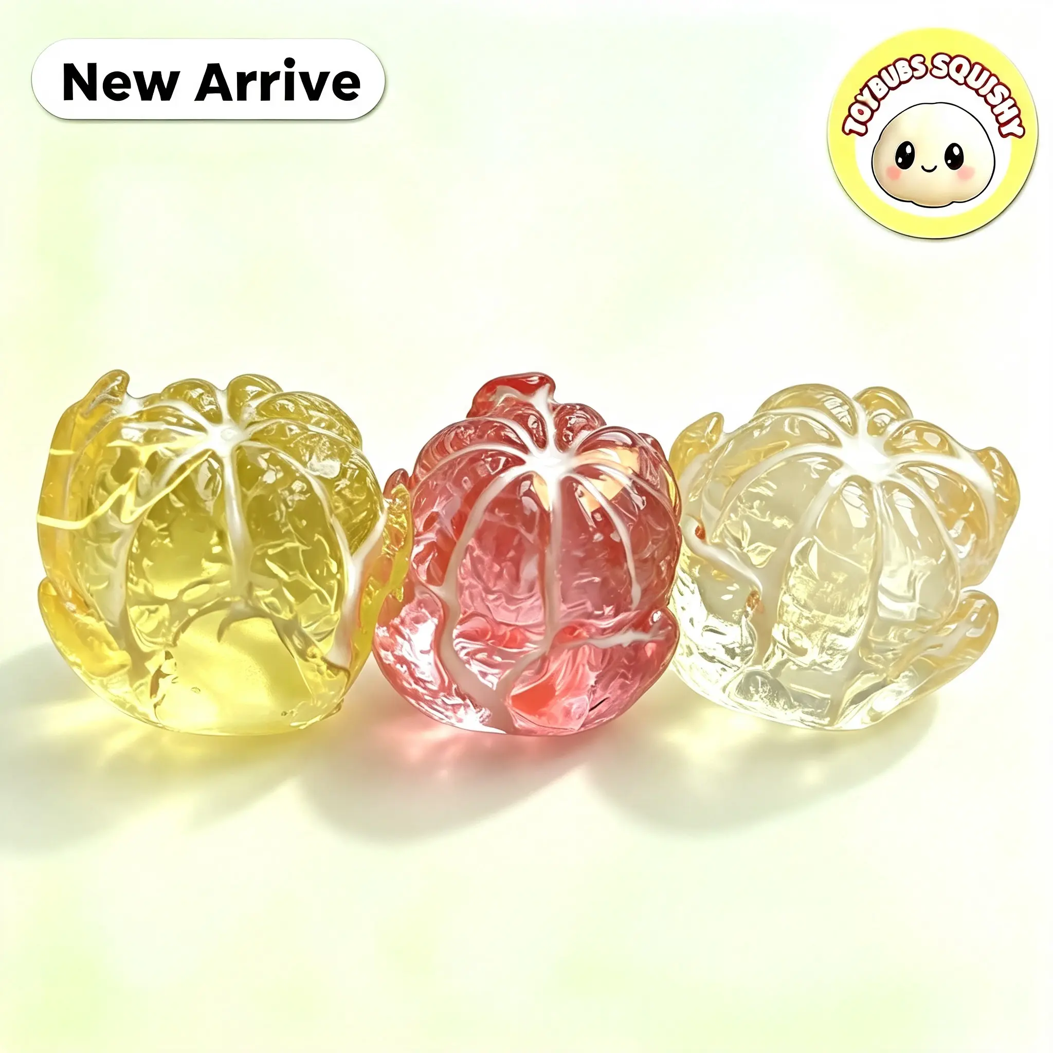 Translucent Citrus Fruit Trio Food-Grade Silicone Squishy Charm, DIY Keychain & Bag Charm, Holiday Gift, Birthday Gift, Best Friend Gift