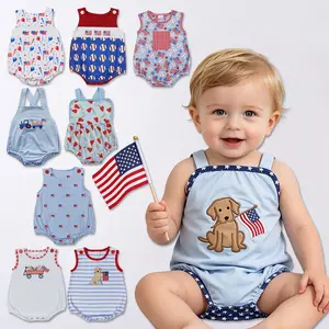 4th of July Baby Boy Bubble Romper